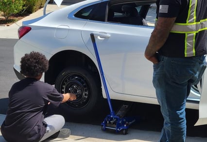 A Brutha Up lesson in changing a tire